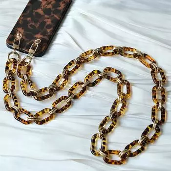 Новый аксессуар для цепочки для телефона, съемные детали, янтарный ремешок через плечо из смолы, милый ремешок для телефона, цепочки, акриловый ремешок на плечо, подвесная цепочка 118CM белый