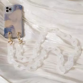 Новый аксессуар для цепочки для телефона, съемные детали, белый полимерный ремешок через плечо, роскошный ремешок для телефона, цепочка для чехла, серый акриловый ремешок на плечо, подвесная цепочка 120CM серый
