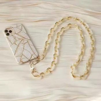 Новый аксессуар для телефона, часть цепи для мобильного телефона, универсальная цепочка из конфетного сплава с защитой от потери, цепочка через плечо для смартфона, чехол для телефона, цепочки 120CM бежевый