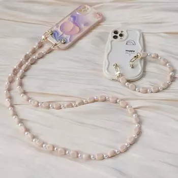 Новый аксессуар для телефона, часть цепочки для мобильного телефона, универсальный ремешок с бусинами, наплечная шея, через плечо, ремешок для смартфона, чехол-цепочка 120CM зелёный