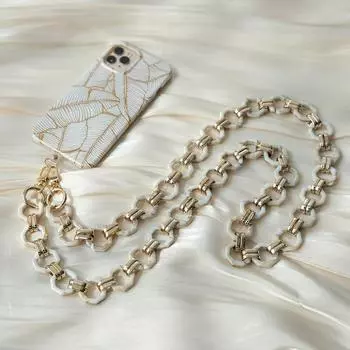 Новый аксессуар для телефона, часть цепочки для мобильного телефона, универсальная акриловая анти-потерянная цепочка на плечо и шею, ремешок через плечо для сотового телефона, чехол-держатель, цепочки 120CM белый