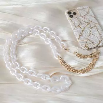 Новый аксессуар для телефона, часть цепочки для мобильного телефона, универсальный белый леопардовый ремешок на плечо и шею, чехол для телефона с ремешком-держателем 120CM