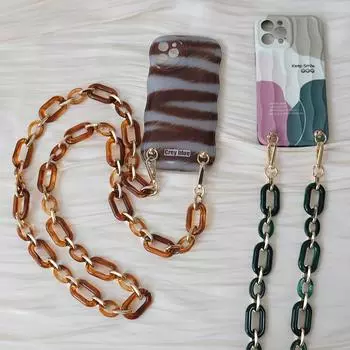 Новый аксессуар для телефона, длинная цепочка для мобильного телефона, защита от потери, универсальный сплав, ремешок для телефона на плечо, шею, через плечо, держатель для чехла для телефона, цепочка 120CM бежевый