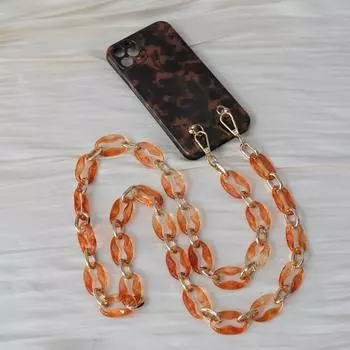 Новый аксессуар для телефона, длинная цепочка для мобильного телефона, защита от потери, универсальный сплав, ремешок для телефона на плечо, шею, через плечо, держатель для чехла для телефона, цепочка 120CM янтарь