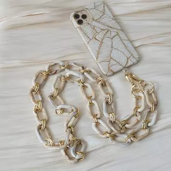 Новый аксессуар для телефона, длинная цепочка для мобильного телефона, защита от потери, универсальный сплав, ремешок для телефона на плечо, шею, через плечо, держатель для чехла для телефона, цепочка 120CM бежевый