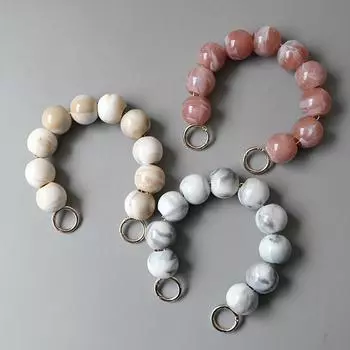 Новый аксессуар для женской сумки, белый, зеленый, красный, детали из акриловой смолы, роскошный браслет из бисера ручной работы, женский сменный браслет с ручкой для сумки, обруч 32.5Cm розовый