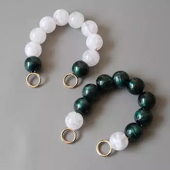 Новый аксессуар для женской сумки, белый, зеленый, часть из акриловой смолы, роскошный браслет из бисера ручной работы, женский сменный браслет с ручкой для сумки, обруч 34CM зелёный