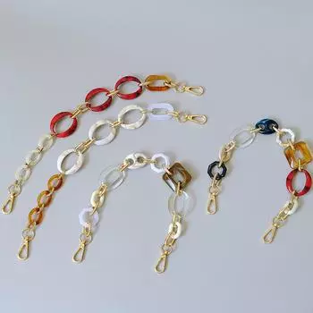 Новый аксессуар для женской сумки, фиолетовый, зеленый, красный, детали из акриловой смолы, роскошная цепочка для телефона ручной работы, женская сменная цепочка с ручкой для сумки 34CM