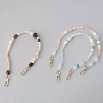 Новый аксессуар для женской сумки, красочные деревянные смоляные бусины, браслет ручной работы, акриловые цепочки для сумок, женская сменная цепочка для ручки сумки 46CM синий