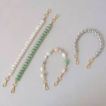 Новый аксессуар для женской сумки, красочный ремешок, смоляные бусины, браслет ручной работы, акриловые цепочки для сумок, женская сменная цепочка для ручки сумки 40CM белый