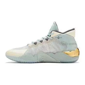 Новый баланс KAWHI 2 Новые деньги (GS) Детские кроссовки Grey-Mist Pale-Gold GBKLSNM2 37