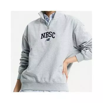 Новый баланс Uni varsity Overfit полумолния вверх nbncd4A043 AC MELANGE GRAY/95