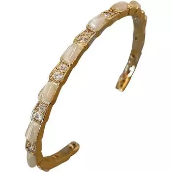 Новый бамбуковый золотой браслет циркониевый браслет нишевый дизайн модный простой браслет подходит для женщин деловой досуг сцены