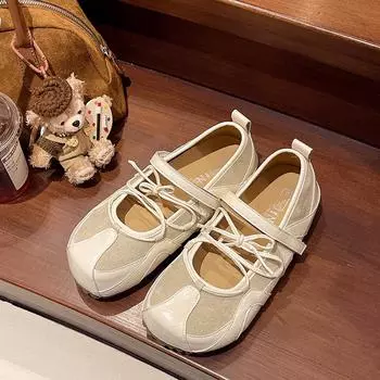 Новый бант балетный внутренняя высота увеличение повседневный удобный спортивный ниша лента Мэри Джейн одинарная обувь 35