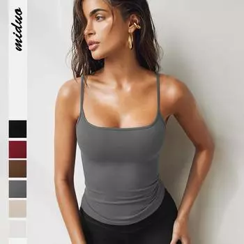 Новый базовый цветной вязаный топ на бретельках Spicy Girl с низом для женщин, внутренний стиль, облегающий короткий топ летом S