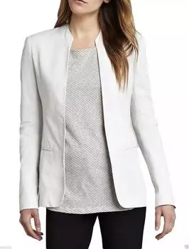 Новый белый овчины формальный кожаный ручной работы дизайнерский стильный блейзер для вечеринки для женщин S белый