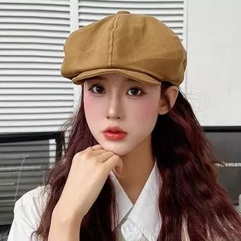 Новый берет нерегулярный ретро универсальный темперамент весна и лето новая шляпа Интернет знаменитость шляпа M56-58cm чёрный