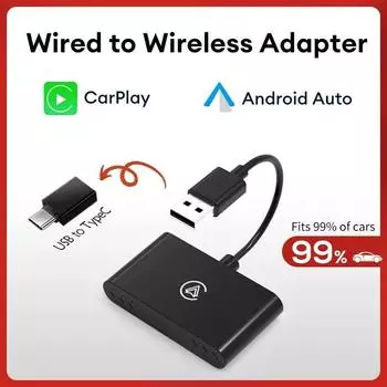 Новый беспроводной адаптер Carplay 2 в 1 Carplay и Android Auto Mini Box, проводной для беспроводного Carplay для USB/Type C Dongle Plug And Play