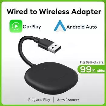 Новый беспроводной адаптер Carplay 2 в 1 Carplay и Android Auto Mini Box, проводной для беспроводного Carplay для USB-ключа Plug And Play 5G Wifi