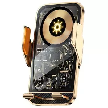 Новый беспроводной автомобильный держатель для зарядки с вращением на 360 °, 15 Вт, быстрая зарядка, автоматический зажим, автомобильное зарядное устройство, держатель для телефона для iPhone 16 15