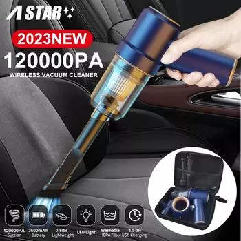 Новый беспроводной автомобильный пылесос 4000PA, мощный беспроводной пылесос с выдувом и всасыванием