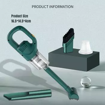 Новый беспроводной автомобильный ручной пылесос 120 Вт, мощный портативный мощный пылесос для влажной и сухой уборки с умной зарядкой, автомобильный бытовой пылесос чёрный