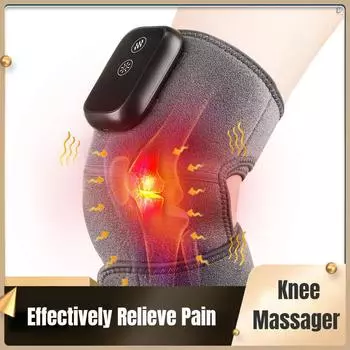 Новый беспроводной массажер для колена с подогревом, облегчение боли в суставах, электрическая вибрация, наколенник, регулируемый прибор для лечения красным светом