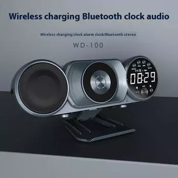 Новый беспроводной зарядный Bluetooth-динамик, креативные украшения для кровати, Bluetooth-динамик, фоновая подсветка, беспроводной Bluetooth-динамик 10W полуночно-синий