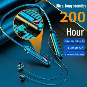 Новый бестселлер: Беспроводная Bluetooth-гарнитура с шейным ободом, шумоподавлением, внутриканальным дизайном, идеально подходит для занятий спортом и бега. чёрный