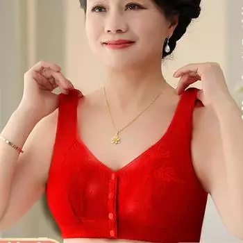 Новый без стального кольца, удобный сбор, приятный для кожи жилет с передней пряжкой, чехол для бюстгальтера большого размера для пожилых людей 85 зелёный