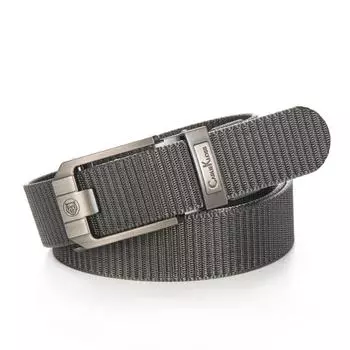 Новый беззубый тканевый ремень с автоматической пряжкой, утолщенный нейлоновый холст, ремень для отдыха, уличный ремень, модный ремень 125cm чёрный