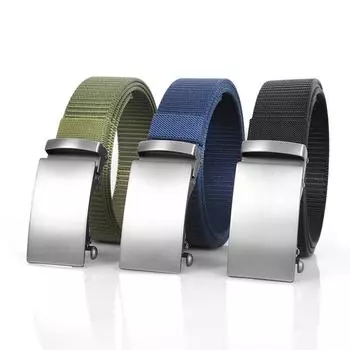 Новый беззубый тканевый ремень с автоматической пряжкой, утолщенный нейлоновый холщовый ремень для отдыха, уличный ремень, удлиненный военный зеленый ремень 120