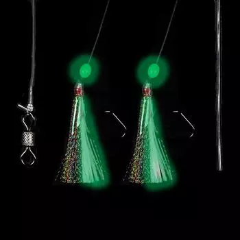 Новый! Bimoo, 10 сумок, 5/0, светящаяся снасть Sabiki Flasher, снасти для морской рыбалки Snapper, морская форель, рыболовные снасти, светящиеся