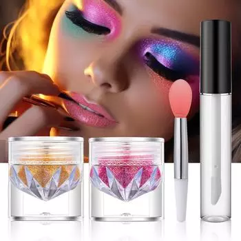 Новый блеск для губ, блестящая пудра, глазурь для губ, макияж для девушек, двухцветный набор, глазурь для губ, стойкий блеск для ногтей Set sale