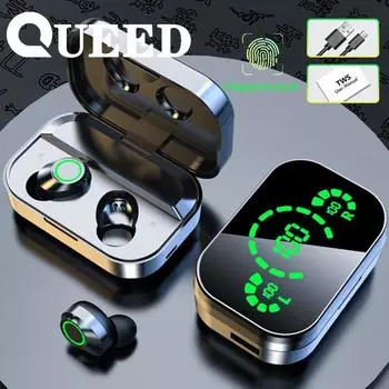 Новый Bluetooth 5.3 9D Mirror Wireless Bluetooth Hotes Tws Hifi Smart Digital Display In EAR Спортивные наушники Игровая гарнитура с низкой задержкой чёрный