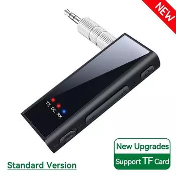 Новый Bluetooth 5.4 аудио передатчик приемник 3.5 мм AUX стерео музыкальный беспроводной адаптер с микрофоном поддержка TF карты воспроизведения для автомобиля ТВ ПК Standard Version