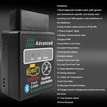 Новый Bluetooth OBD2 OBDII Автомобильный Диагностический Сканер Считыватель Кодов Неисправностей Авто ELM327