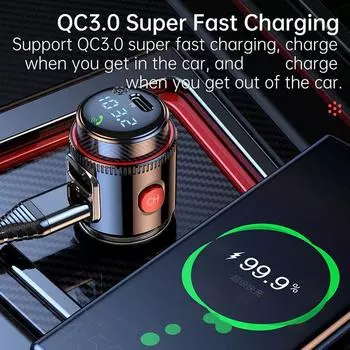 Новый Bluetooth T23 Автомобильный Bluetooth Многофункциональный Передатчик 5.4 Радио Адаптер Автомобильная Зарядка FM Передатчик W7P7