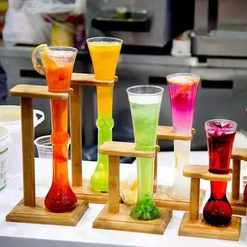 Новый бокал для коктейля с бамбуковым держателем, персонализированный стакан для ресторана, бара, вечеринки, бокал для вина, необычная чашка для фруктового сока, холодных напитков, смузи
