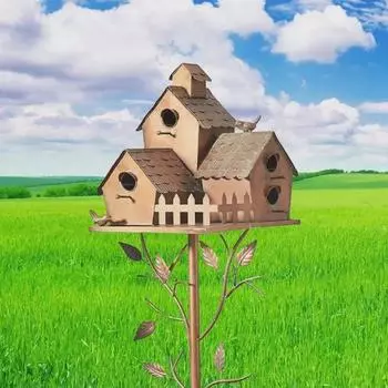 Новый большой металлический скворечник-украшение для сада на открытом воздухе