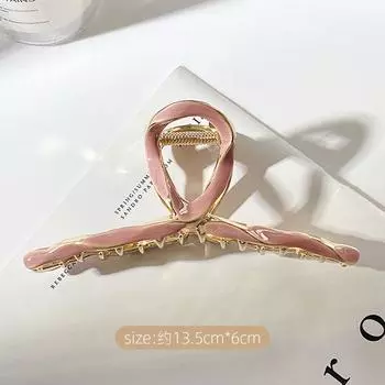 Новый большой металлический зажим-краб, продвинутый сенсорный зажим-акула с капающим маслом, темпераментный простой зажим для волос, головной убор