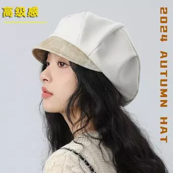 Новый большой обхват головы в стиле яппи подходит для восьмиугольных шляп-бутончиков для женских нестандартных литературных беретов. M56-58cm чёрный