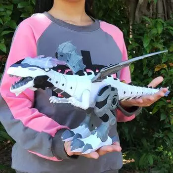 Новый большой размер 47 см, электронный ходячий динозавр, спрей, механический рев динозавра, вспышка, мультяшный робот, образовательная игровая консоль, детская игрушка в подарок белый