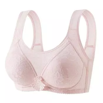 Новый большой размер, сексуальный жаккардовый сборный боковой сбор, антисветовой топ для груди, нижнее белье для пожилых людей, бюстгальтер 80