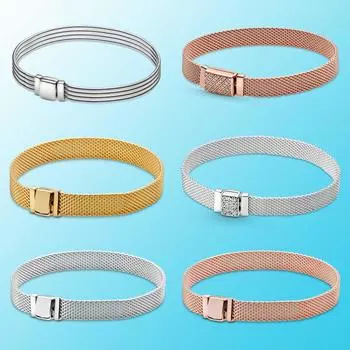 Новый браслет-цепочка из стерлингового серебра 925 пробы со змеей для женщин, бесконечный узел, застежка в виде цветка ромашки, женский браслет, женские ювелирные изделия 20cm