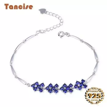Новый браслет-цепочка Tancision с стерлинговым серебром 925 пробы, геометрический сапфир, циркон, драгоценный камень для женщин, модные украшения, свадебный подарок