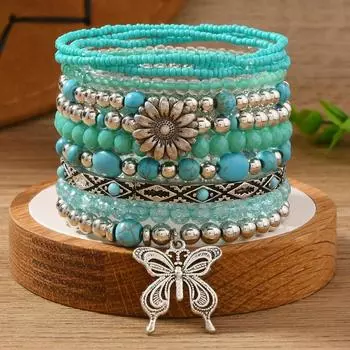 Новый браслет из бисера на эластичной леске, мужской браслет-браслет разноцветный