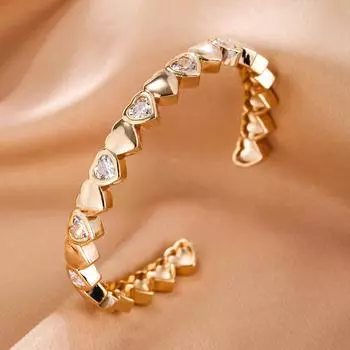 Новый браслет из циркона в форме сердца, браслет в стиле панк-рэп, хип-хоп, украшение белый