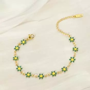 Новый браслет из цветка маргаритки из нержавеющей стали с уникальным и минималистичным дизайном, воплощающим свежий и деревенский летний стиль.