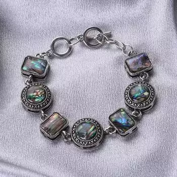 Новый браслет из натуральных ракушек с регулируемой пряжкой из трех петель, модный ретро-браслет 22.3cm серебряный